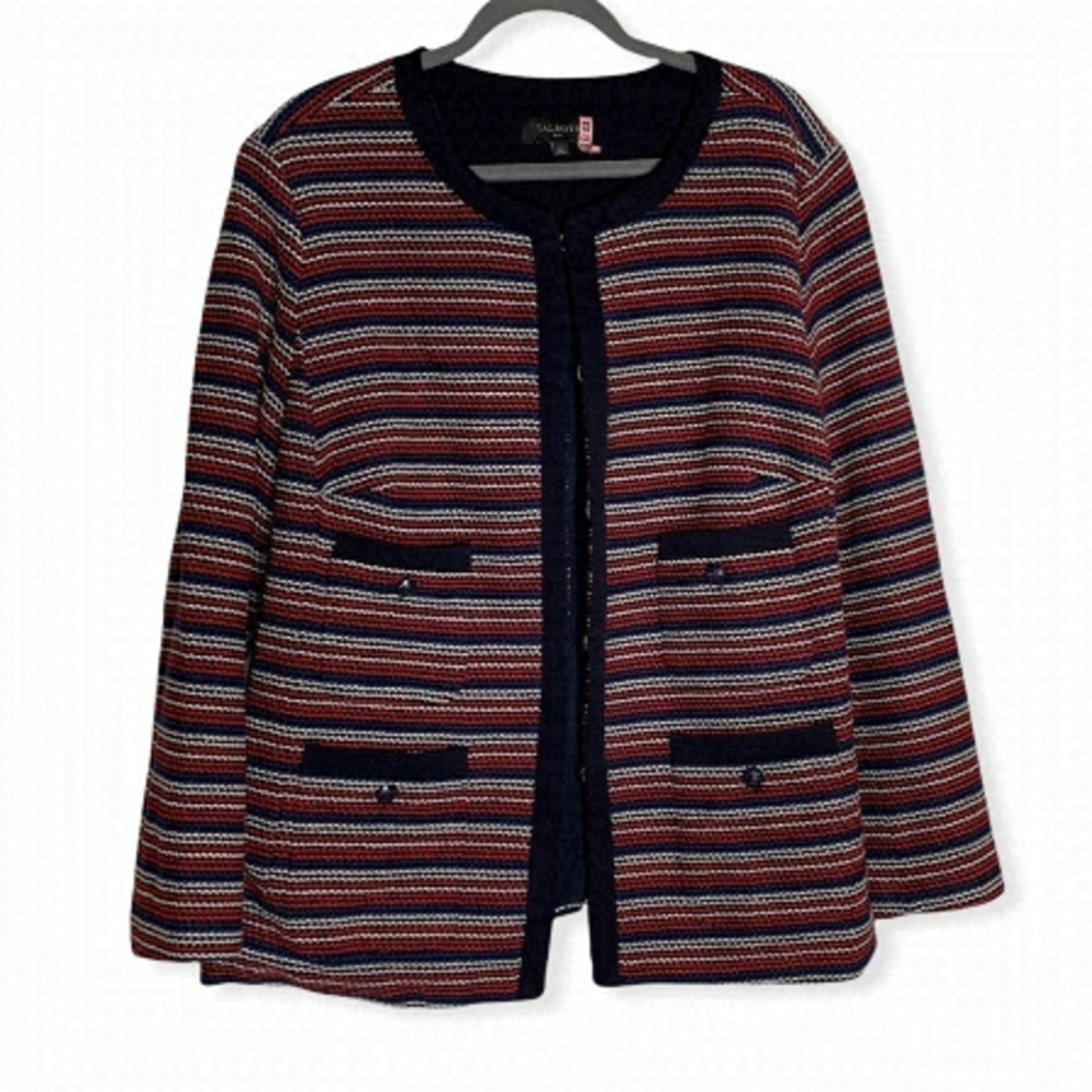 TALBOTS Plus Sized Striped Jacket